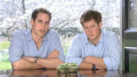 Printii William si Harry fac echipa cu o broasca pentru padurea tropicala Printii William si Harry fac echipa cu o broasca pentru padurea tropicala