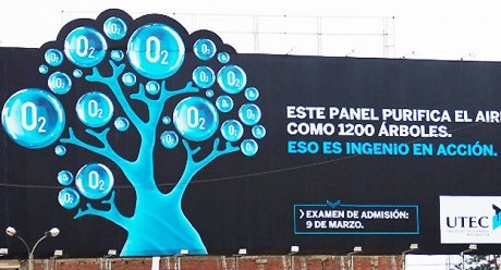 Panourile publicitare care filtrează aerul poluat Panourile publicitare care filtrează aerul poluat